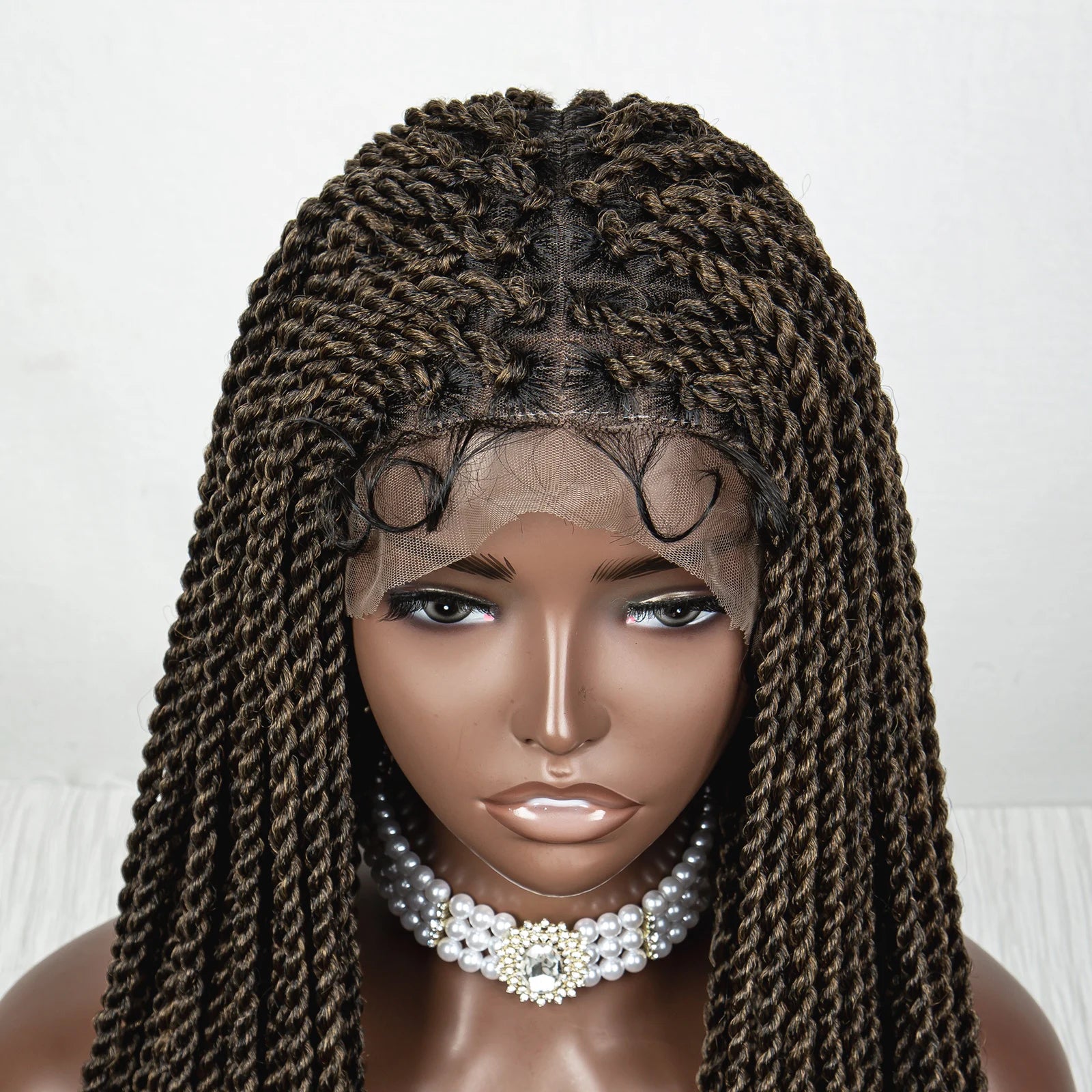 40" Long Straight Braided Wig | Full Lace | Baby Hair | Colored Braids Luxegan