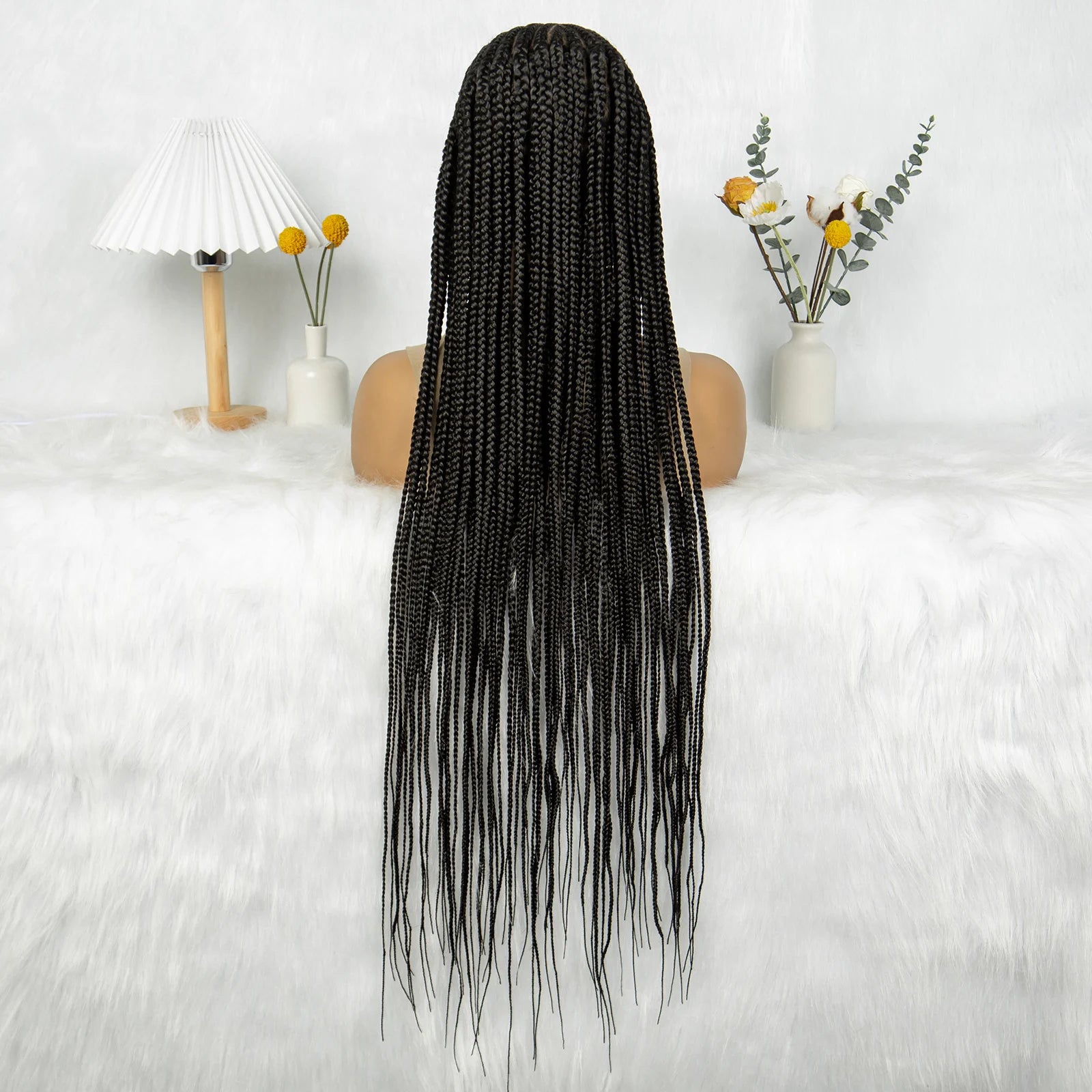 KIMA 36" Cornrow to Fulani Box Braids Wig | Full Lace Middle Part Luxegan