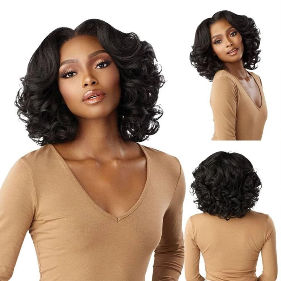 Malaysian Hair | Double Drawn | P4 27 | Ombre | Highlight | Bouncy Wave | Wear and Go | Glueless | Human Hair | Bob Curly Wigs Luxegan