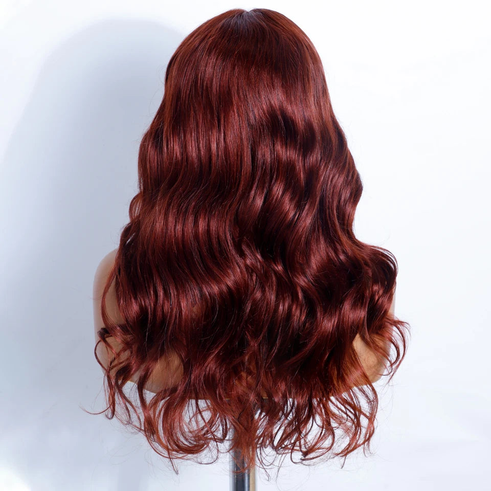 180% Density 1B/27 Ombre Highlight Body Wave Wig | 4x4 Transparent Lace Front Human Hair (Pre-Plucked) Luxegan