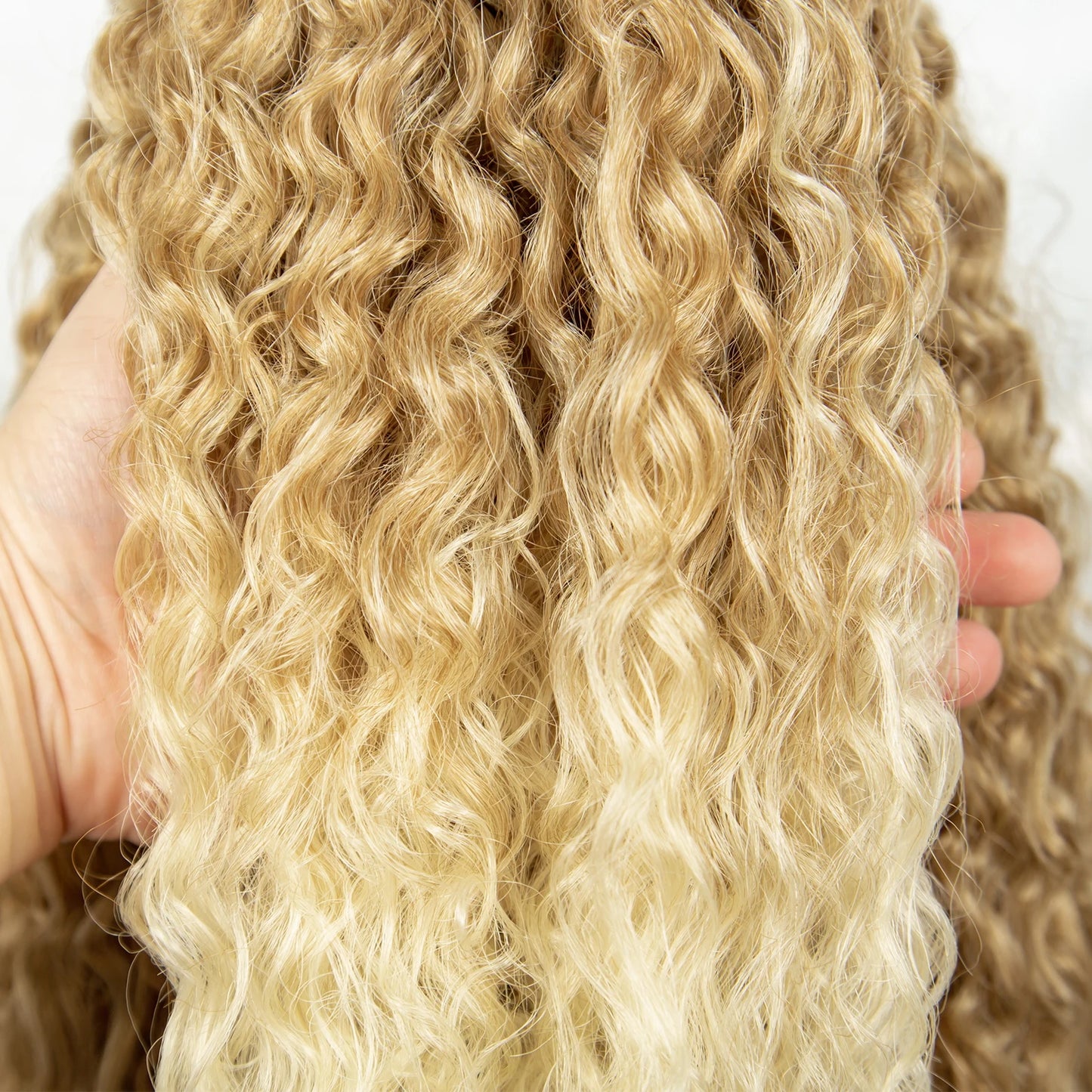 Kima Ombre Cornrow & Curly Ponytail Wig | 13x4 Lace Front | Half Updo | Synthetic Hair | Black Women