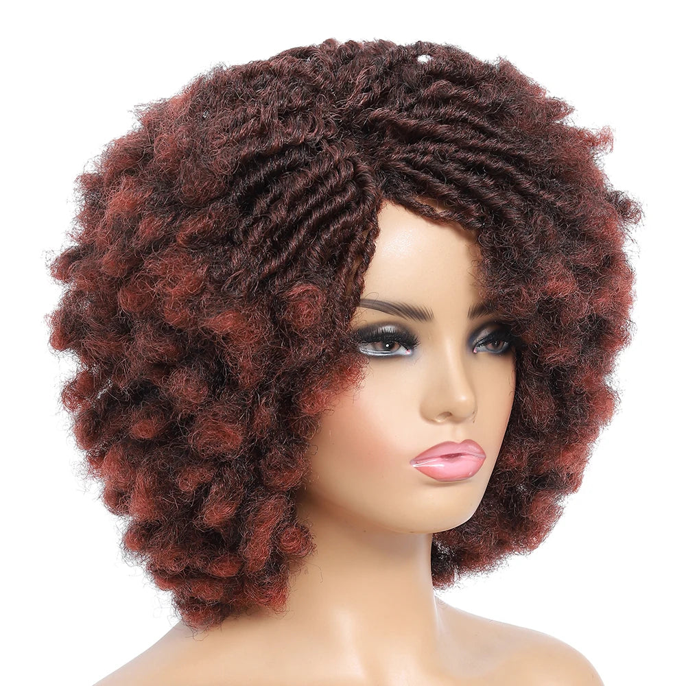 10" Braided Bob Wig | Afro Dreadlock Wig | Curly Ends | Synthetic Crochet Wig | Cosplay