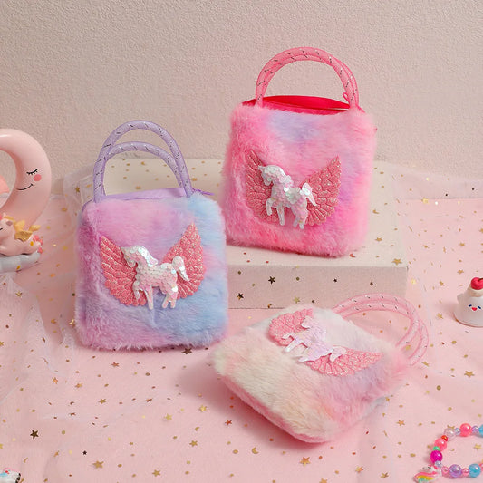 Cute Cartoon Unicorn Mini Handbag for Little Girls | Lovely Winged Horse Kids' Small Storage Bag | England Style Toddler Wallet & Crossbody | Magical Birthday Party Gift Luxegan