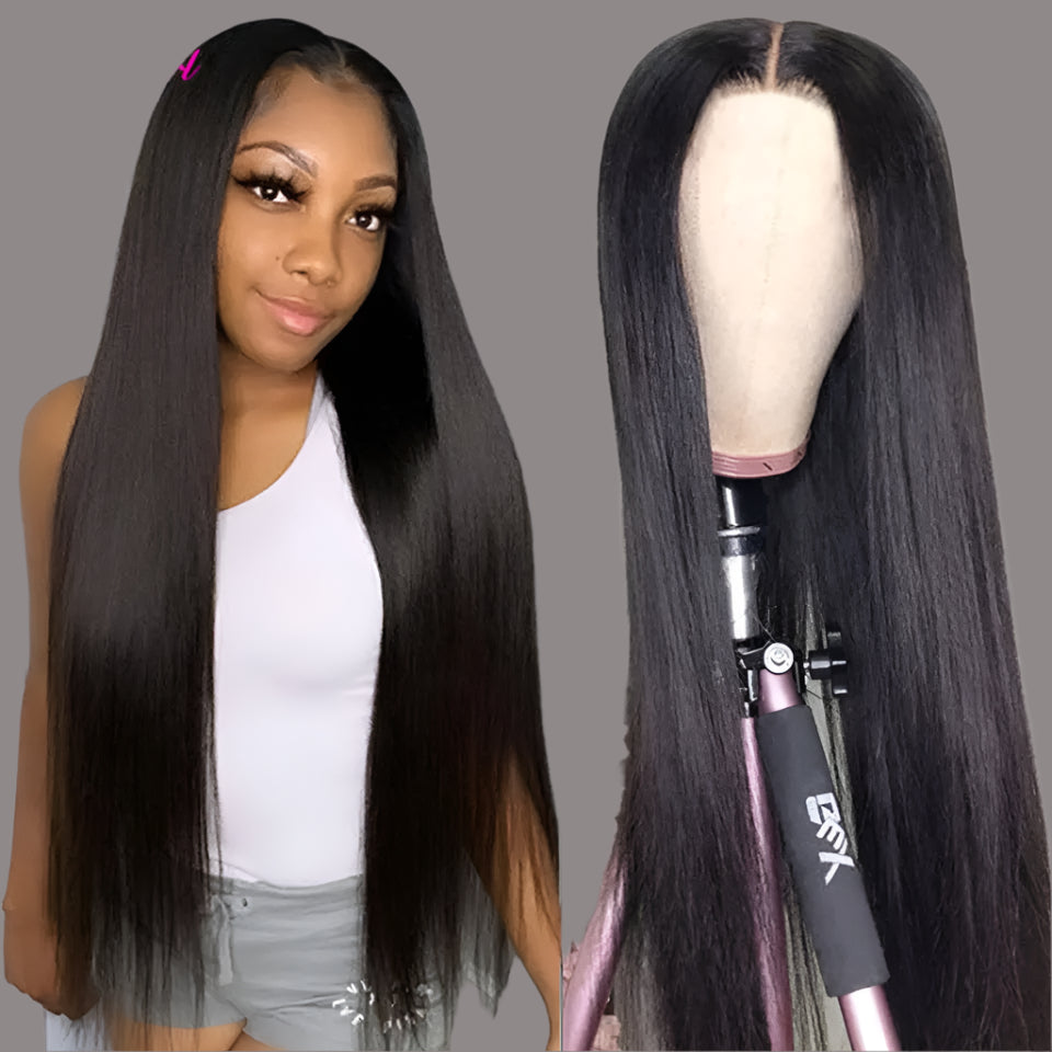 13x6 Lace Frontal Human Hair Wig | Straight Brazilian Remy Hair | Natural Black | 150%/180% Density | Pre-Plucked
