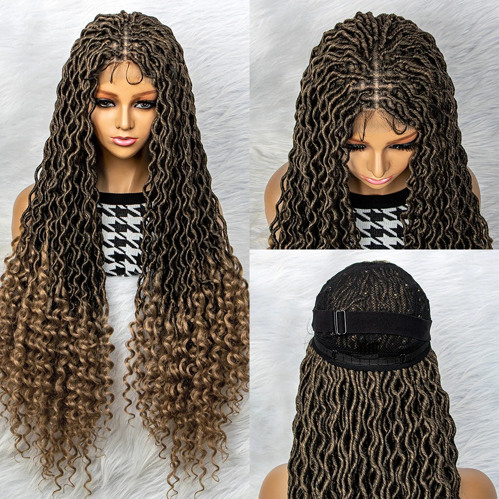 Goddess Box Braids Wig | Curly Ends | Full Lace | Crochet Hair | Black Women Luxegan