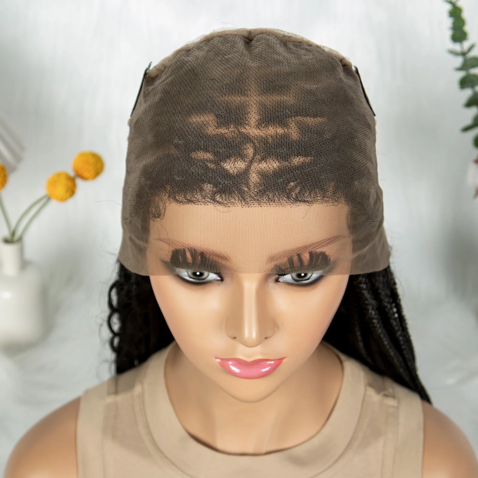 HD Transparent Full Lace Boho Box Braids Wig | Knotless Synthetic Luxegan