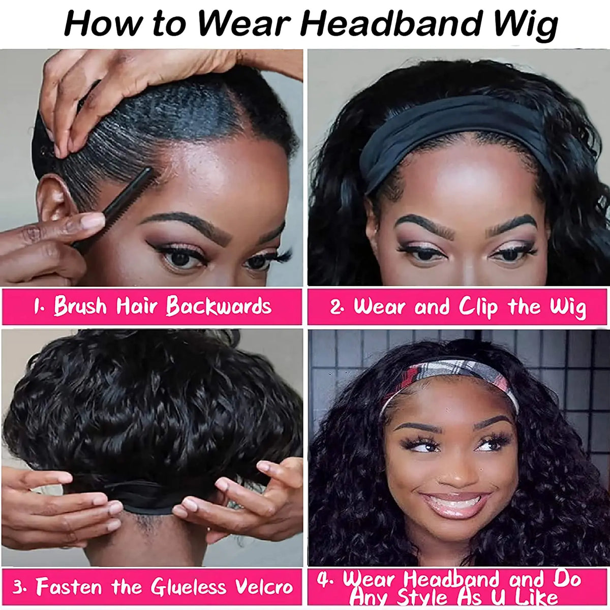 Kinky Curly Headband Bob Wig | Sophisticated "Short-to-Long" Brazilian Silhouette | Elegant "Glueless" Curly Hairpiece | "Dignified" Natural Black Human Hair Wig for Radiant Versatile Styling Luxegan