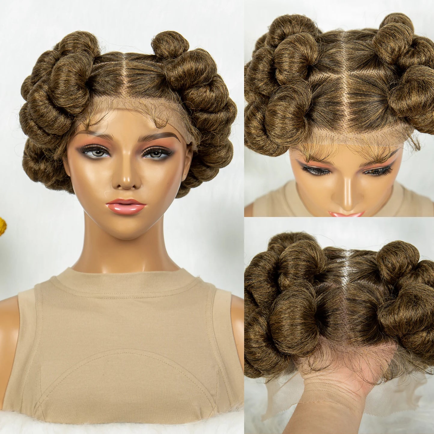 Knotless Box Braids Bantu Wig | Full Lace African Braiding  Luxegan