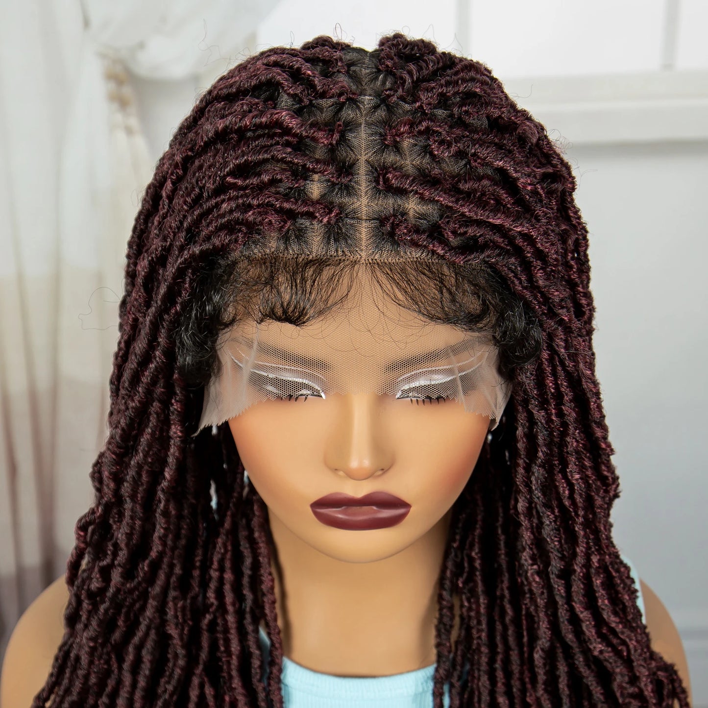 24" Knotless Box Locs Braided Wig | Full Lace Frontal Dreadlock Style Luxegan