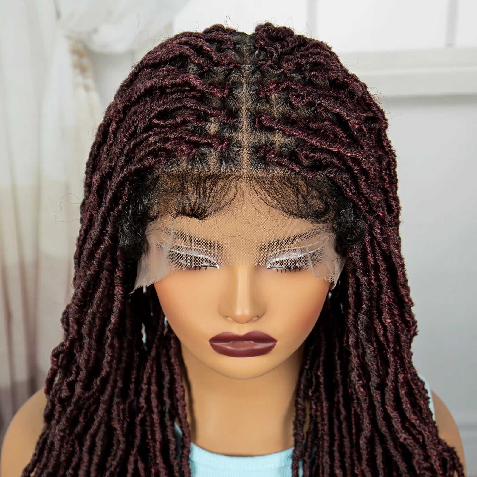 24" Knotless Box Locs Braided Wig | Full Lace Frontal Dreadlock Style Luxegan
