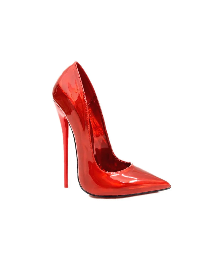 16cm Stage Show Patent Leather Stilettos | Sophisticated Camouflage Pattern High Heels | Elegant "Handmade Shallow-Out" Silhouette | "Dignified" Sexy Pointed Toe Party Shoes for Radiant Versatile Styling Luxegan