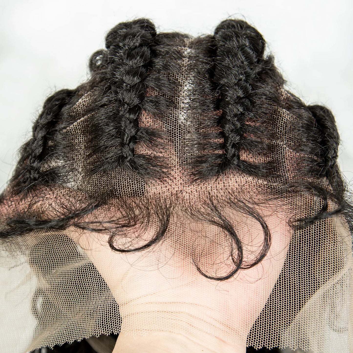 Cornrow Braided Wigs Synthetic Transparent Full Lace Wig With Baby Hair Braiding Wig Boho Cornrow Wig Curly End For Black Women