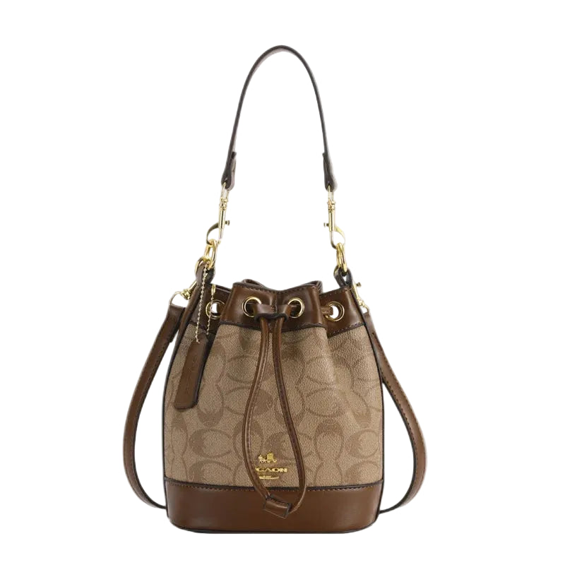 Printing Top Handle Bag Hot Women's Handbag PU Luxury Bucket Classic Shopping Trip Women's Underarm Bag Shoulder Crossbody Bag Luxegan