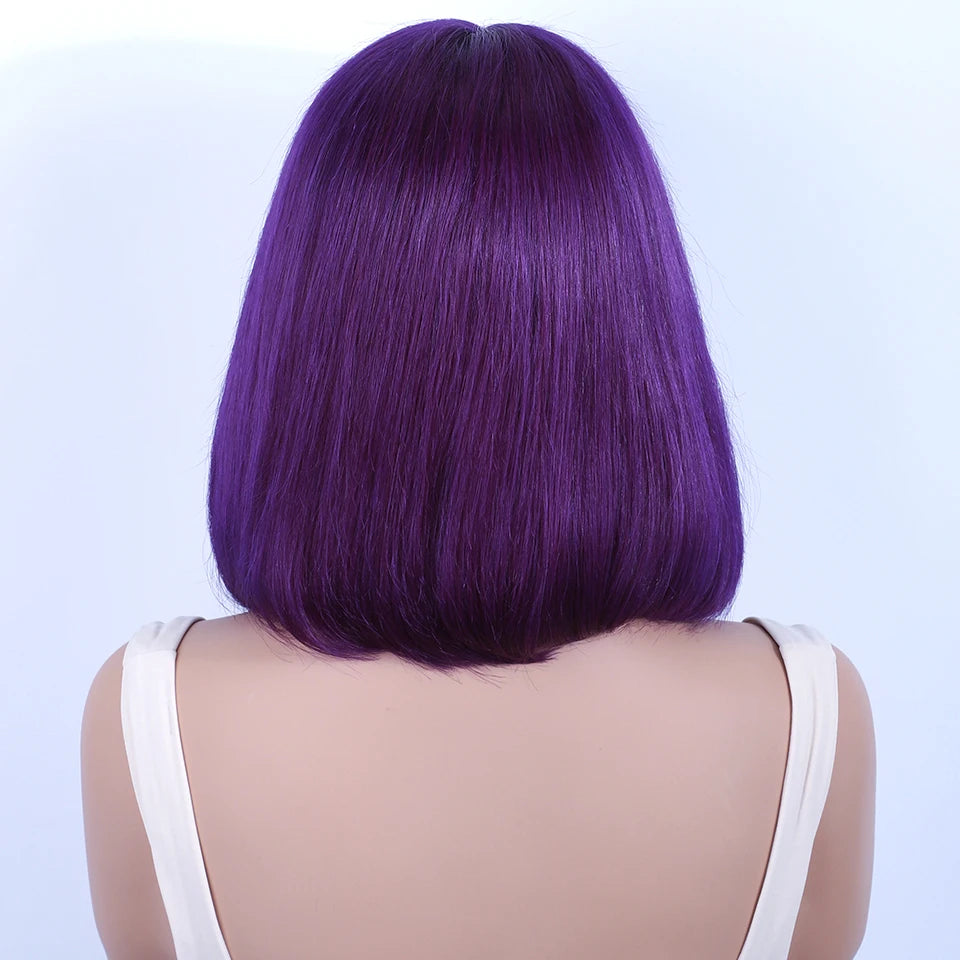 Rebecca Purple Bob Wig | 13x5x1 Transparent Lace Front Human Hair Luxegan