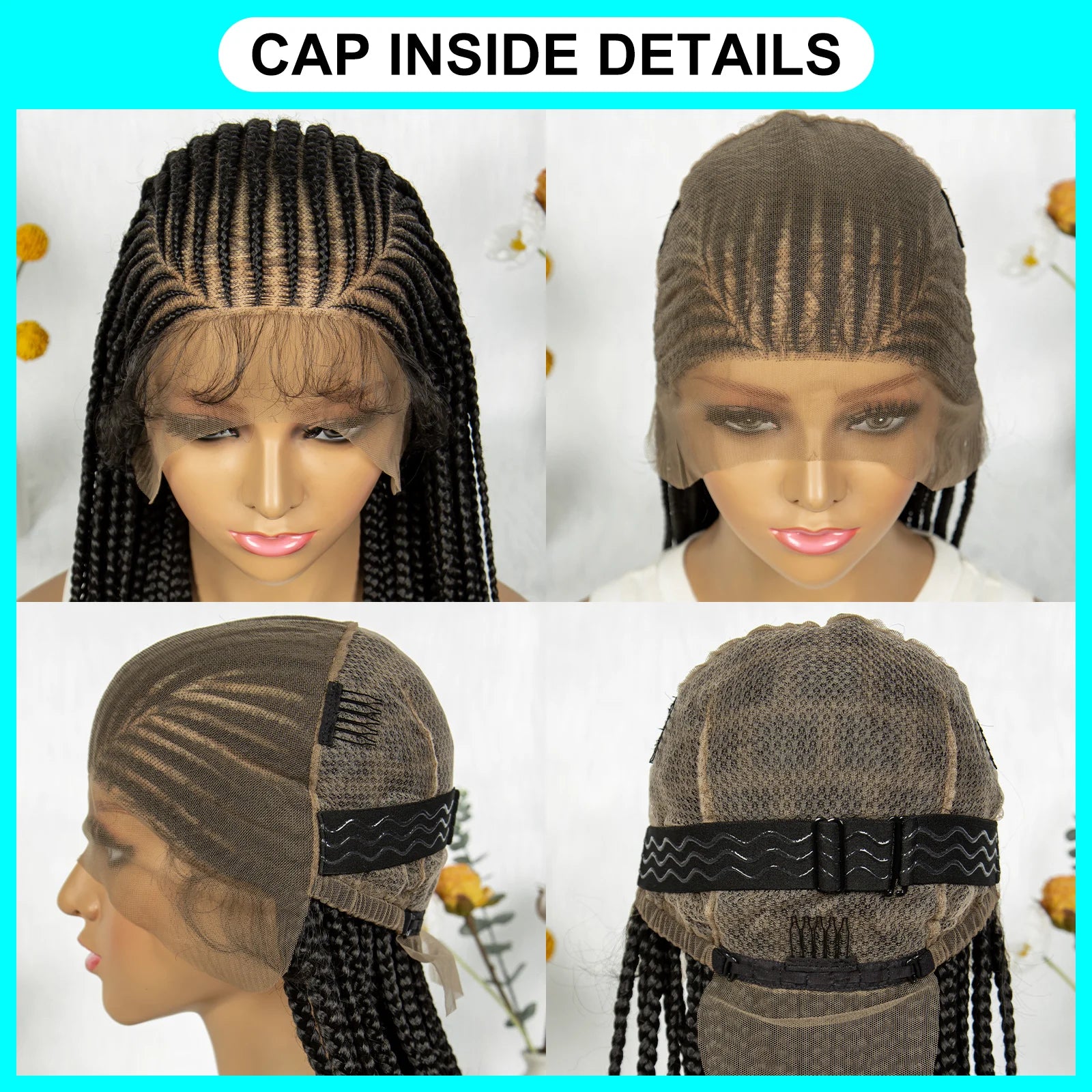 Fulani Cornrow Box Braids Wig | Full Lace | Baby Hair | Black Women Luxegan
