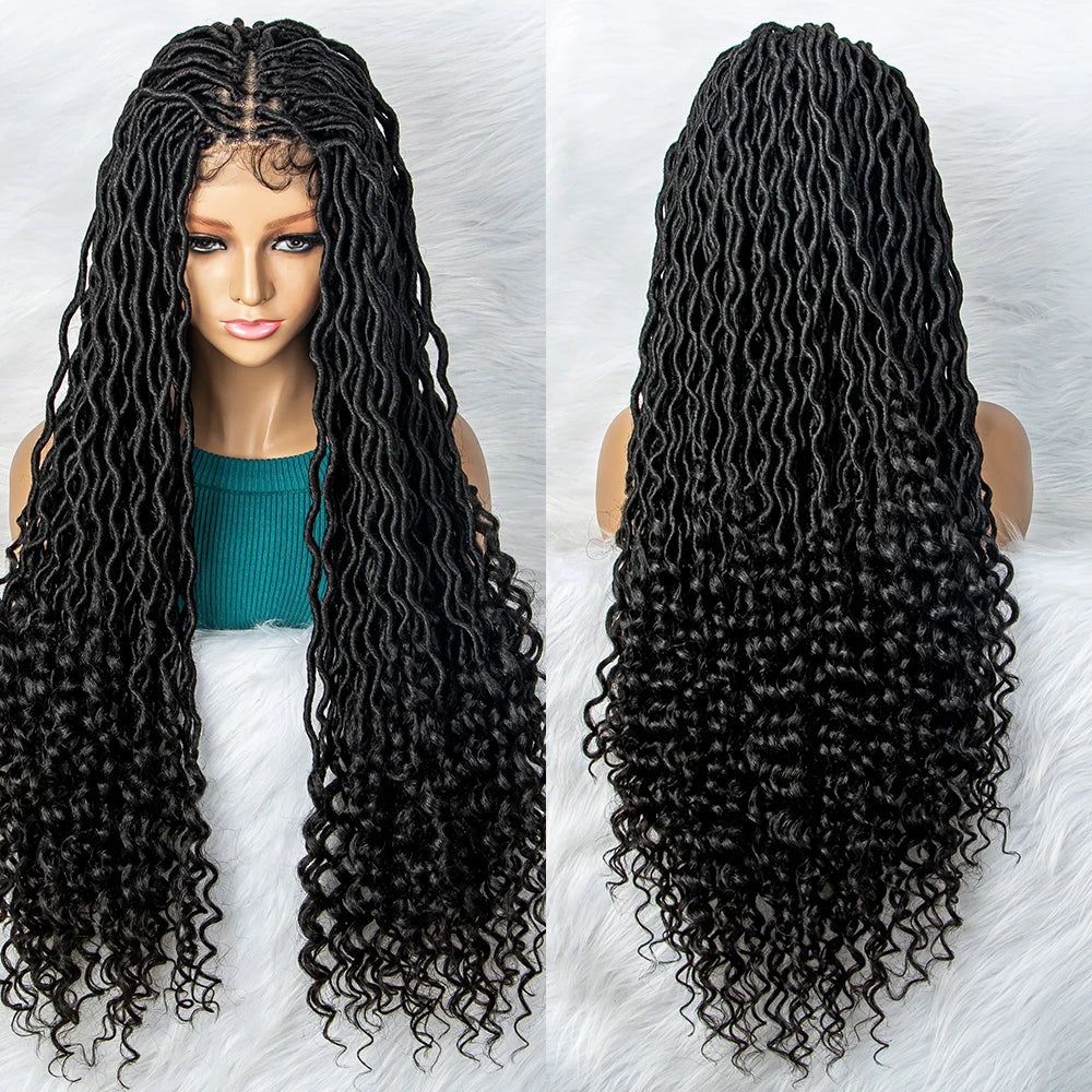 Goddess Box Braids Wig | Curly Ends | Full Lace | Crochet Hair | Black Women Luxegan