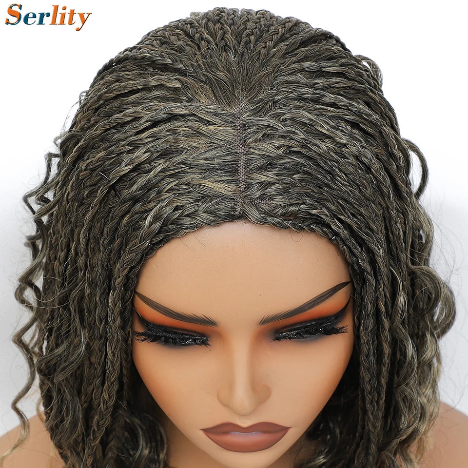 New Style Bob Box Braided Wigs For Black Women 12inches Synthetic Box Braids Crochet Hair Wigs On Sale Clearance Short Black Wig Luxegan
