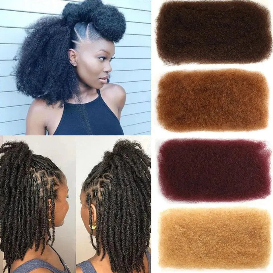 Afro Kinky Curly Bulk Human Hair | Brazilian Remy for Dreadlocks & Braids Luxegan