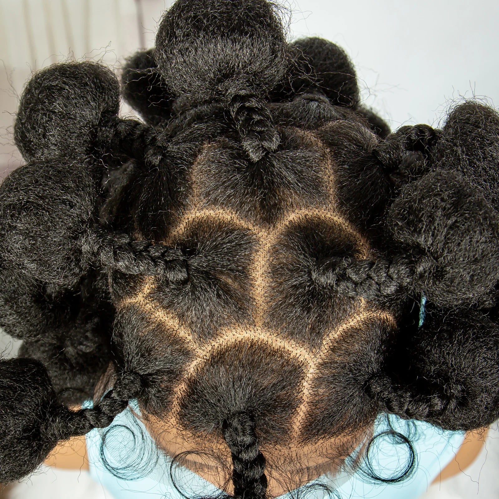 Bantu Knotless Box Braids Full Lace Wig | Short Cute Handmade Synthetic Lace Front Luxegan