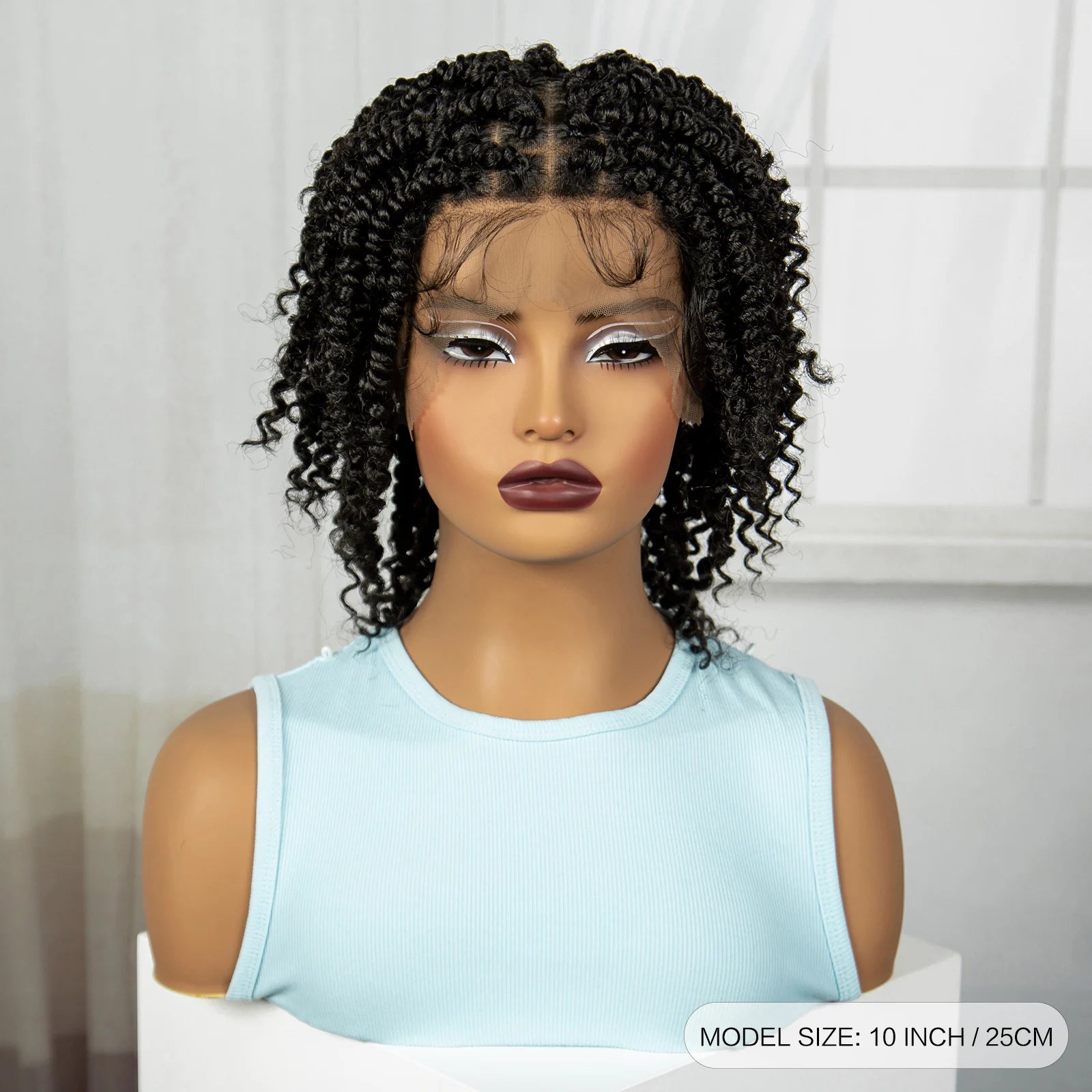 10" Natural Twist Braids Wig | Full Lace | Baby Hair | Short Braided Style Luxegan