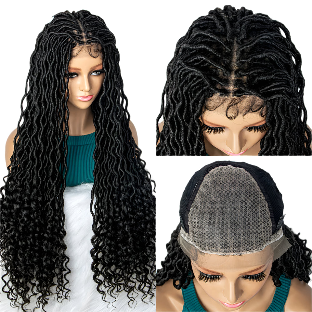 Goddess Box Braids Wig | Curly Ends | Full Lace | Crochet Hair | Black Women Luxegan