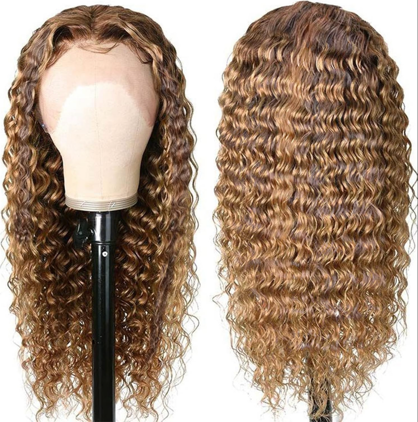 P4/27 Highlight Water Wave Human Hair Lace Front Wig - Brazilian