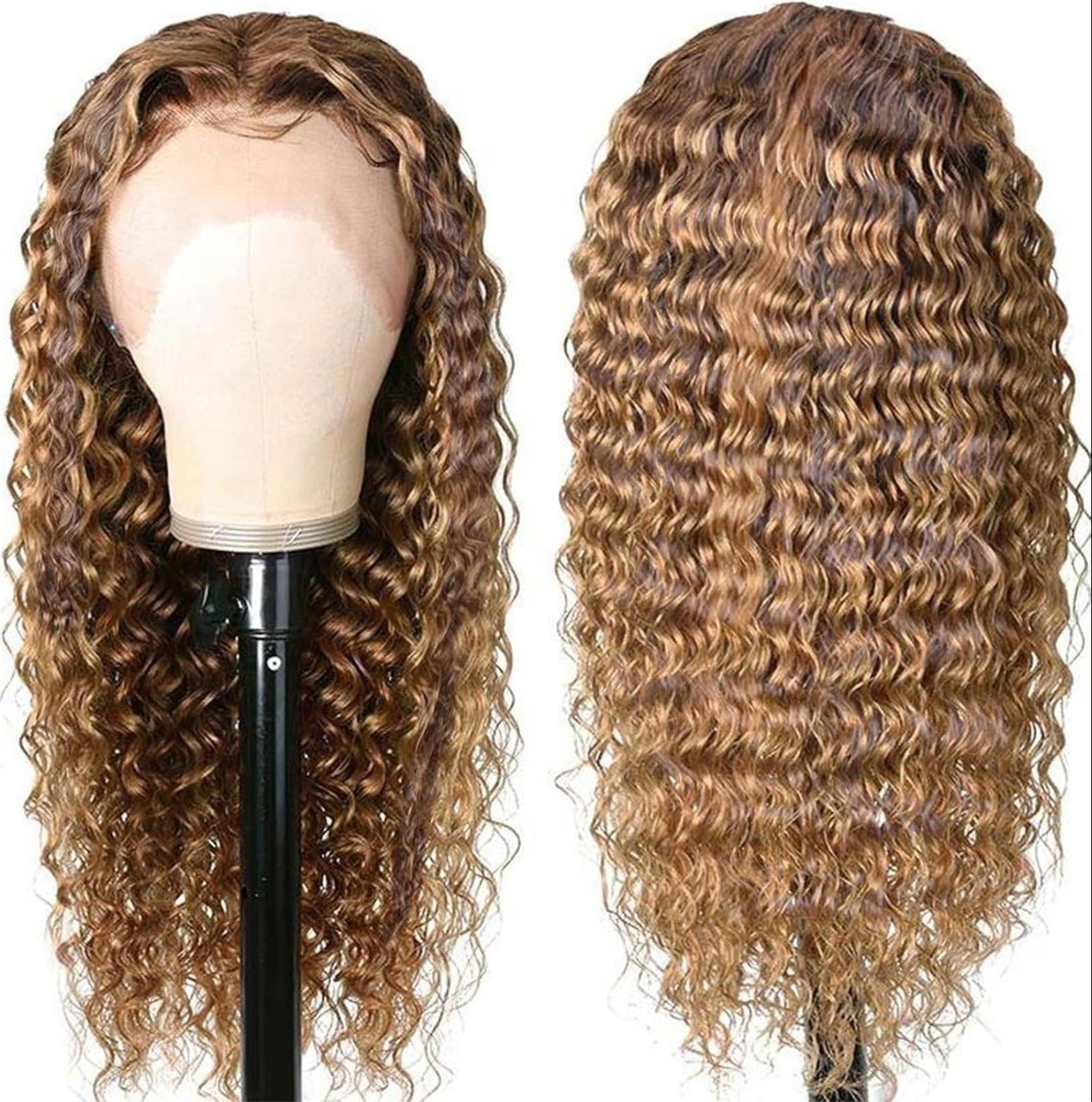 P4/27 Highlight Water Wave Human Hair Lace Front Wig - Brazilian