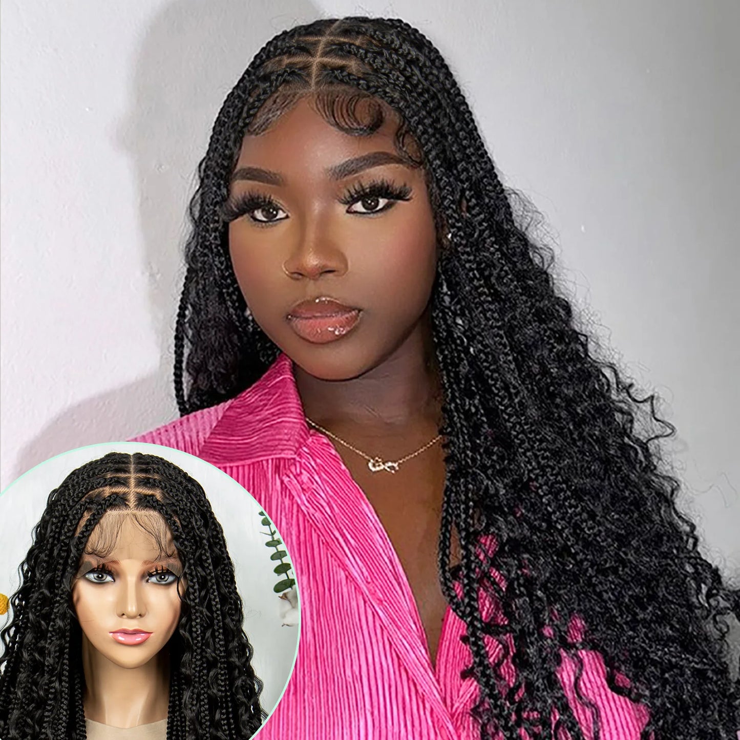 HD Transparent Boho Box Braids Wig | Full Lace | Knotless | Black Women & Girls Luxegan