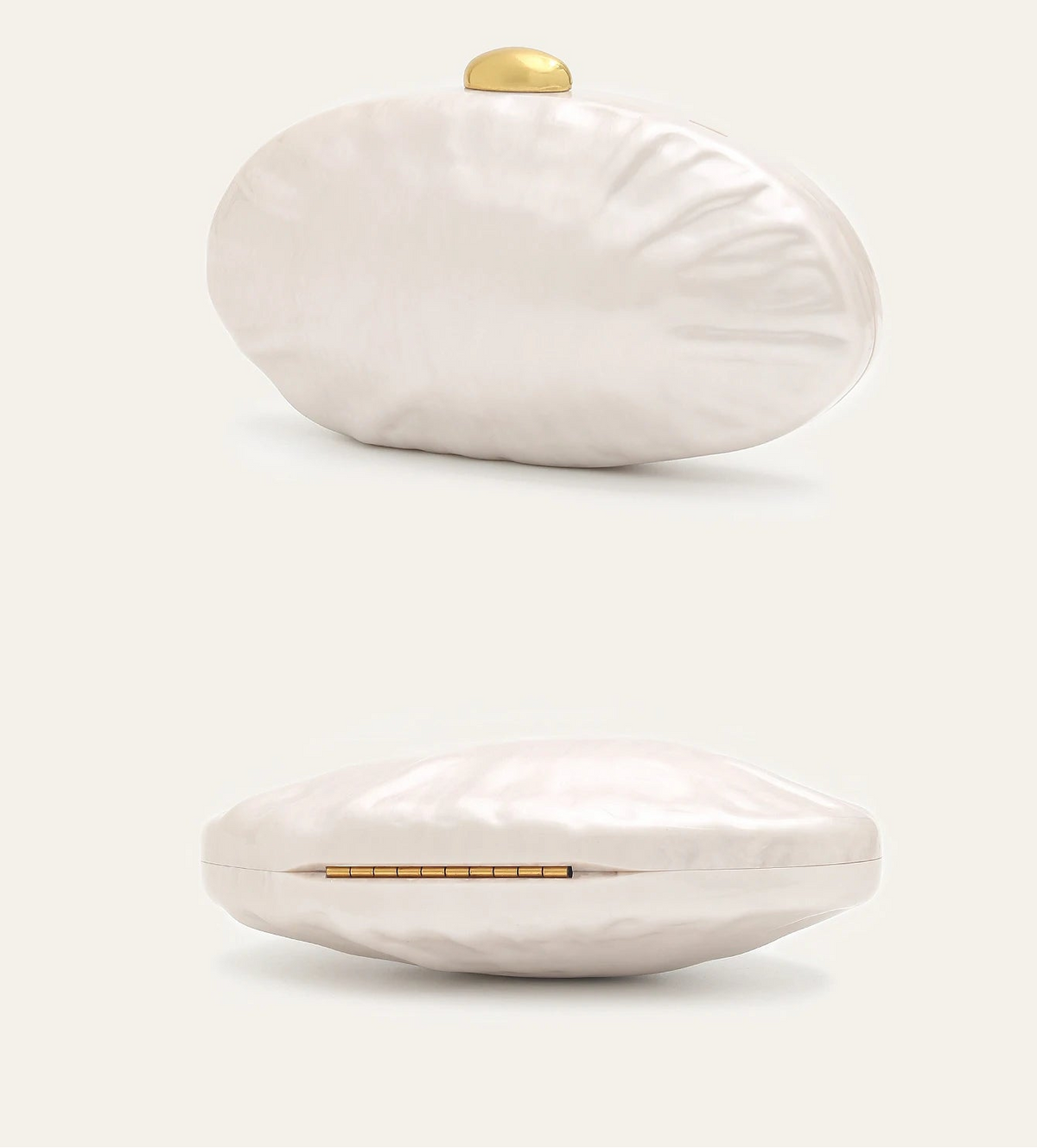 Acrylic Shell Minaudiere | Hard Elegant Long Chain Clutch Luxegan