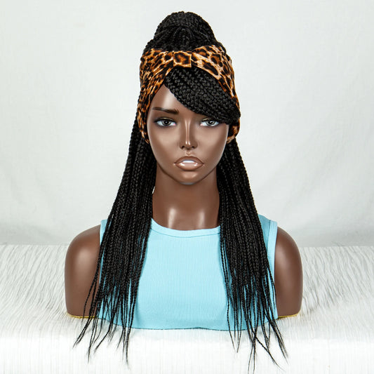 Ponytail Headband Braided Wig with Bangs | Knotless Box Braids | Cornrow Style Luxegan