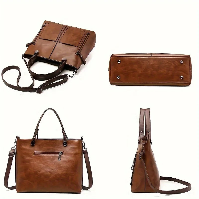 Women's Fashion Classical Style Crossbody Handbag | Retro PU Leather Shoulder Bag & Purse (Casual, Daily Use) Luxegan