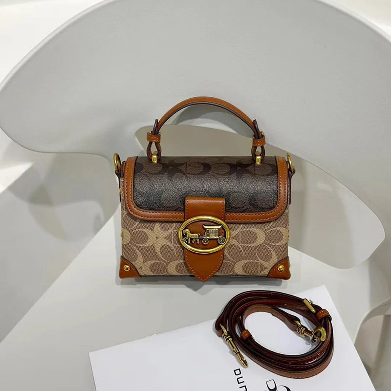Brand Premium Graffiti Box Small Square Bag | Designer Autumn & Winter Satchel Handbag | Fashionable PVC Single Shoulder Crossbody Bag | Trendy Women’s Streetwear Purse (Model 8099) Luxegan