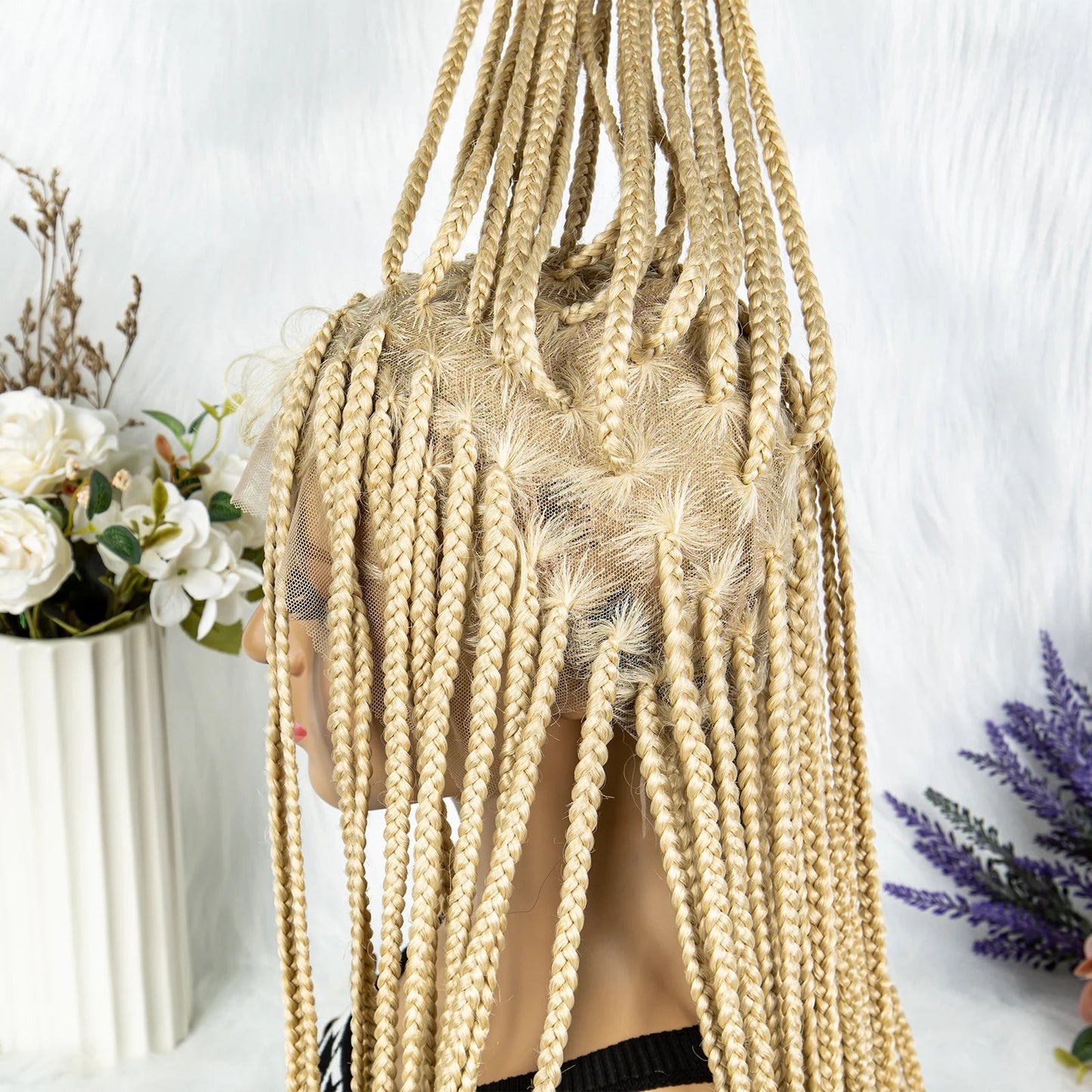 613 Blonde HD Full Lace Braided Wig | Knotless Box & Cornrows | Crochet Braids | Synthetic Luxegan