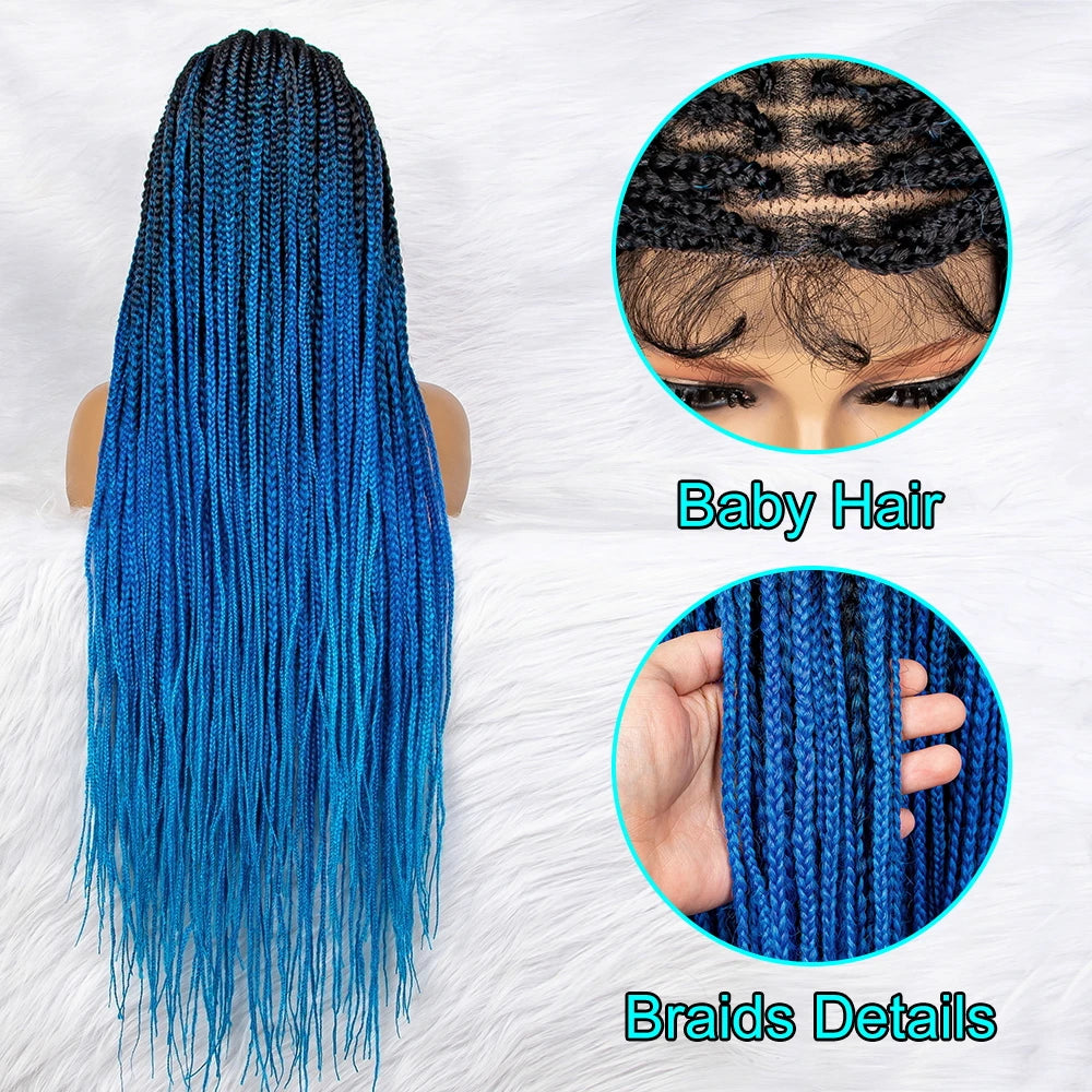 New HD Curly Goddess Box Braids Wig | Transparent Full Lace Luxegan