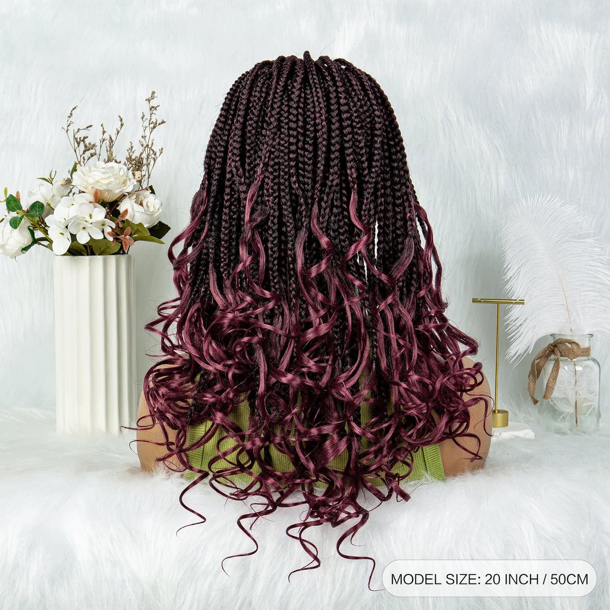 Pre-Looped Bohemian Box Braids with Curly Ends | Crochet Hair Luxegan