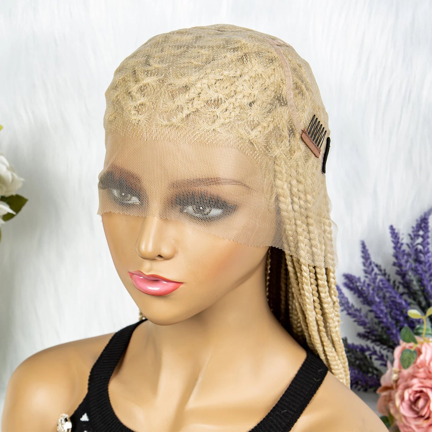 613 Blonde Box Cornrow Braided Wig | HD Full Lace Knotless Braids Wig | Synthetic Braiding Wig for Black Women