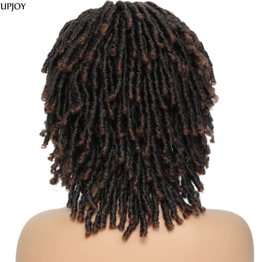 6 Inch Ombre Faux Locs Dreadlock Wig | Headband | Curly Braided | Black Women