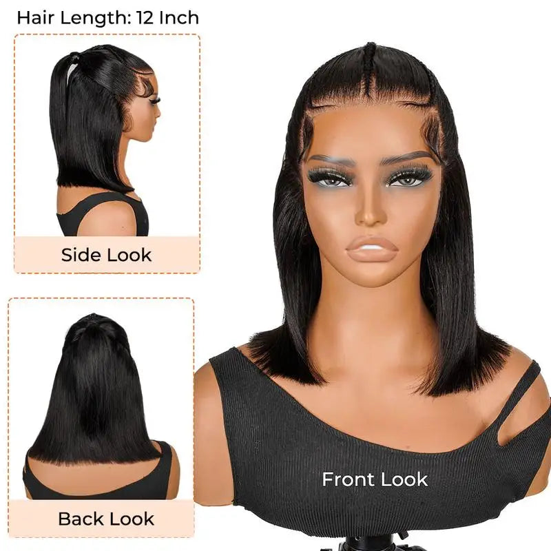 Pre-Braided Half Up Half Down & Ponytail Wig | 13x4 Lace Frontal | Pre-Plucked & Pre-Cut | Ready-to-Go Synthetic Braided Wig Luxegan