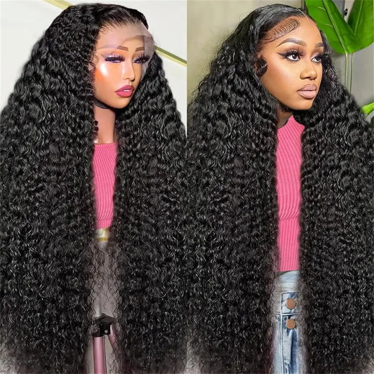 Deep Wave 13x6 HD Transparent Lace Front Human Hair Wig | Brazilian Water Wave 13x4 Lace Frontal & 4x4 Lace Wigs for Women Luxegan