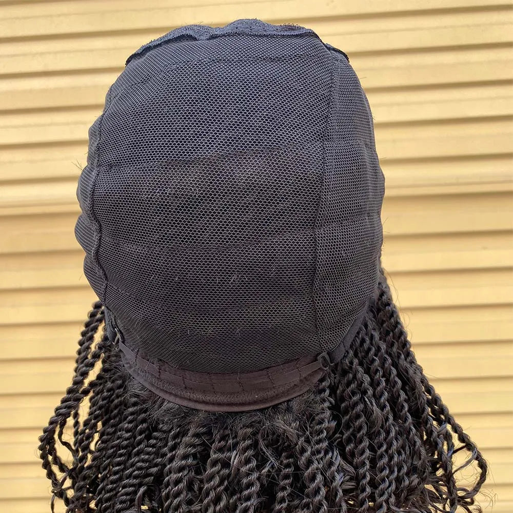 Ombre Red Box Braided Bob Wig | Short Crochet Braids | Kinky Twist Style | Heat Resistant Synthetic Hair | African Braiding Wig