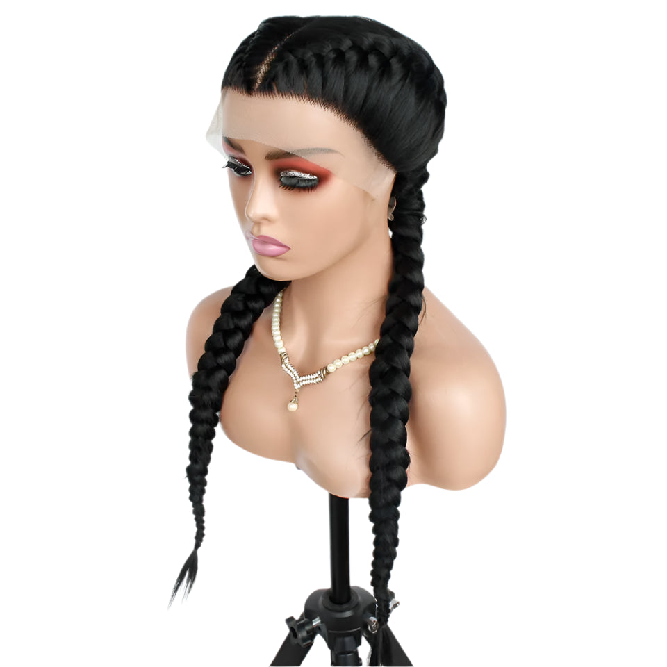 2 Braid Braided Wig | Senegalese Twists | Lace Front | Long Braids | Synthetic Hair | Black Women