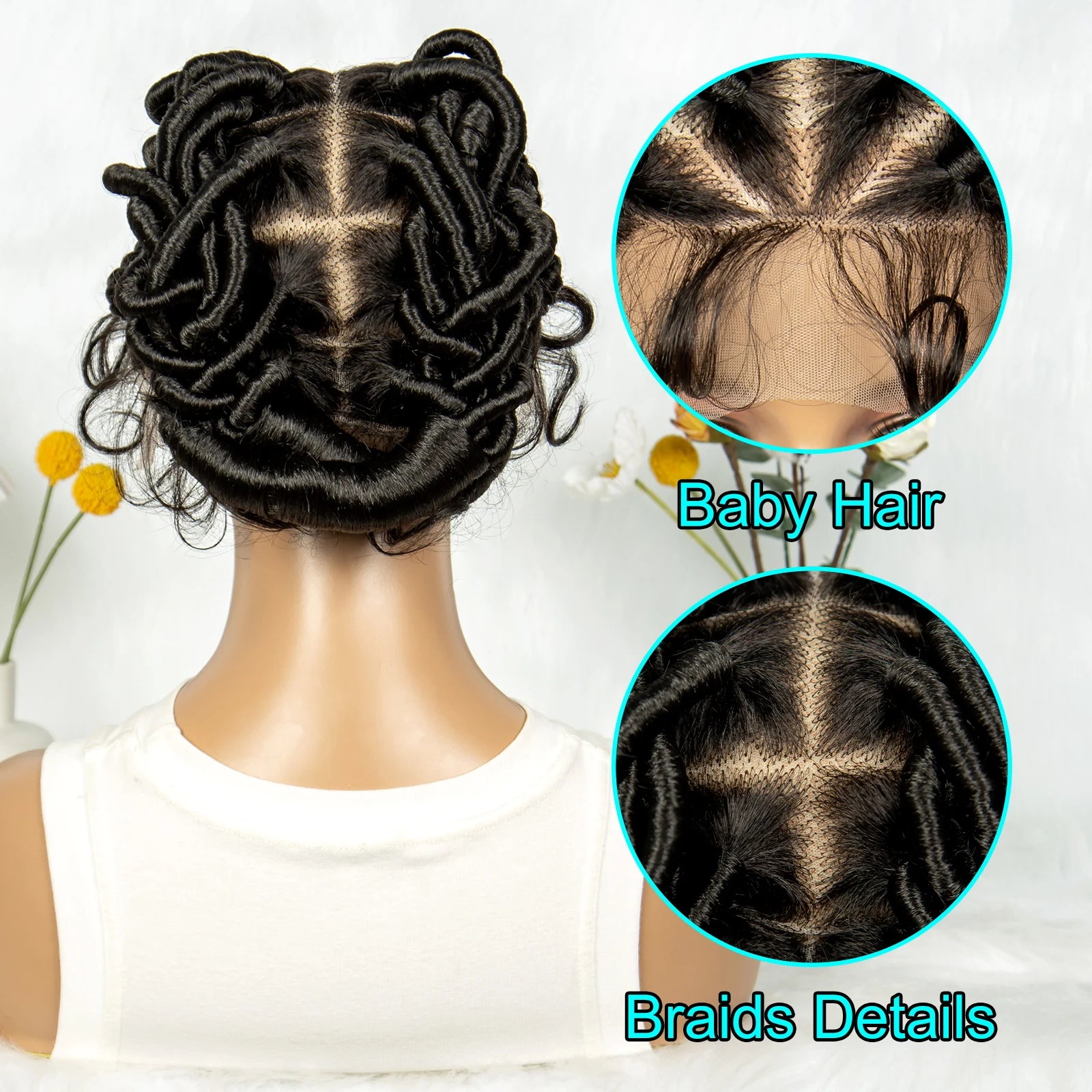 KIMA Knotless Cornrow Braids Wig | Full Lace Locs & Twists Luxegan