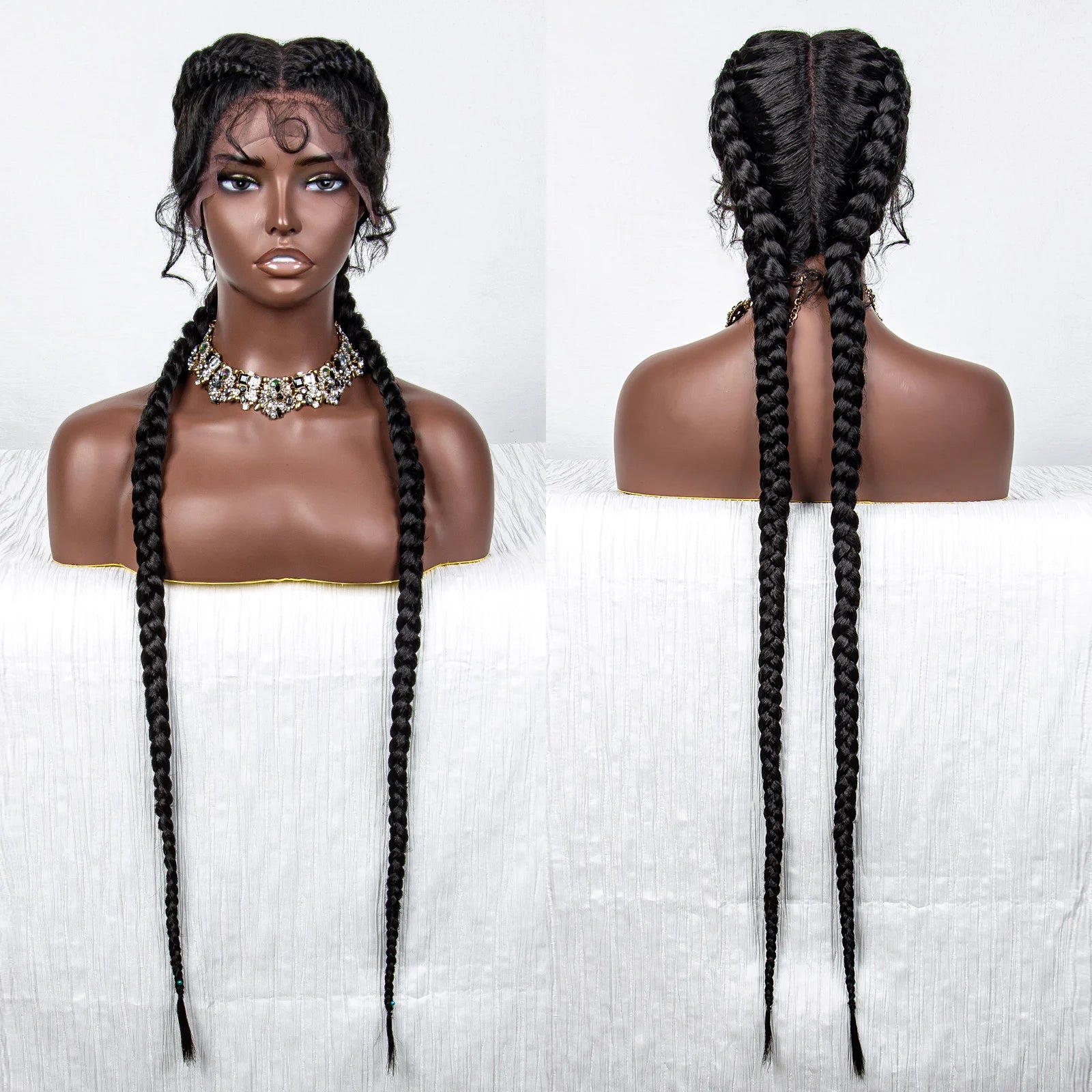 36" Twist Braided Wig | Lace Front | Natural Color | Clearance Sale Luxegan
