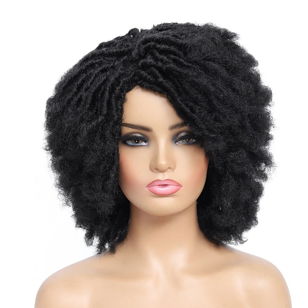10" Braided Bob Wig | Afro Dreadlock Wig | Curly Ends | Synthetic Crochet Wig | Cosplay