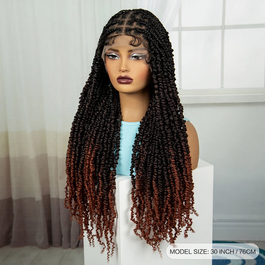 30" Twisted Braids Wig | HD Full Lace | Baby Hair | Long Braids Luxegan