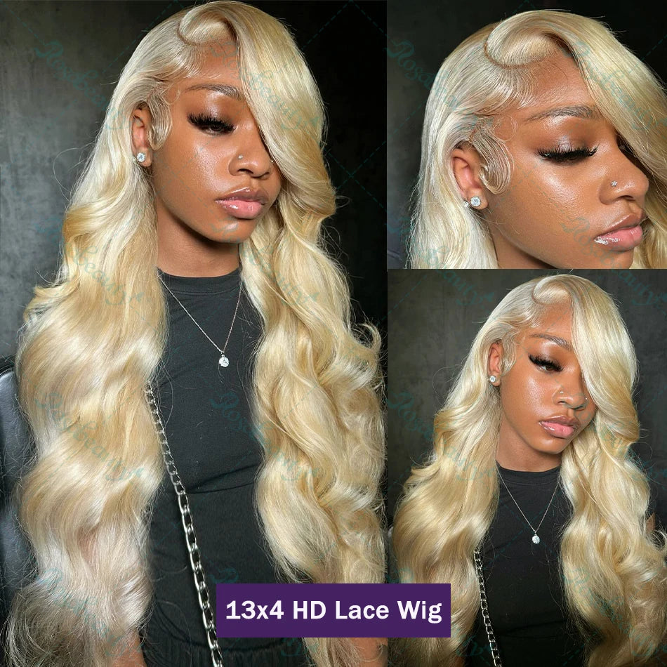 613 Blonde Body Wave Lace Front Wig | HD Transparent 13x4 / 13x6 Lace Frontal Human Hair Wig (Pre-Plucked for Black Women) Luxegan