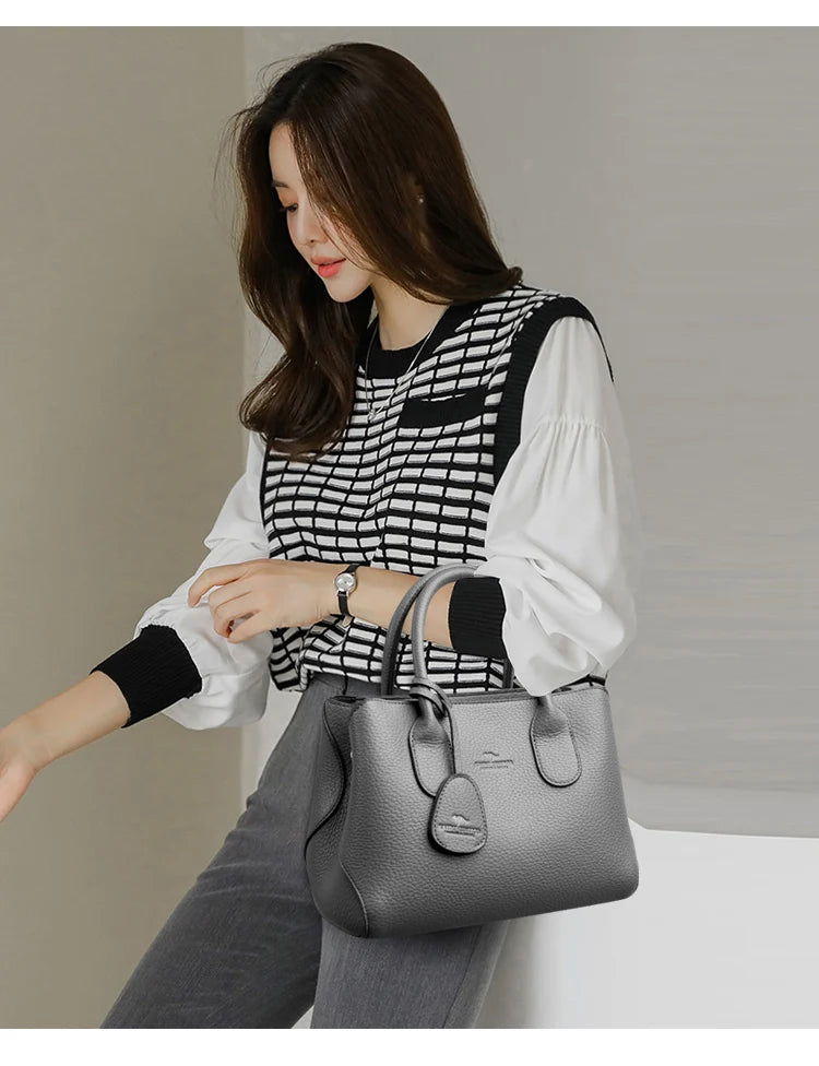 High-Quality PU Leather Women's Handbag | Luxury Shoulder & Crossbody Messenger Bag | Fashionable Multi-Layer Luxegan