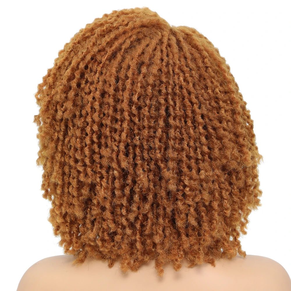 10" Braided Bob Wig | Afro Dreadlock Wig | Curly Ends | Synthetic Crochet Wig | Cosplay