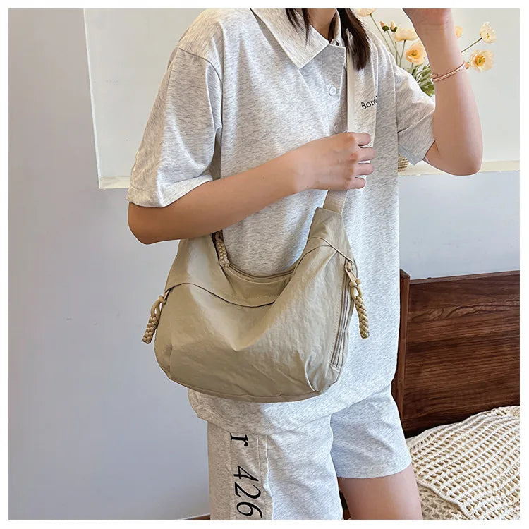 Trendy Korean Dumpling Hobo | Soft Large Capacity Shoulder Bag Luxegan