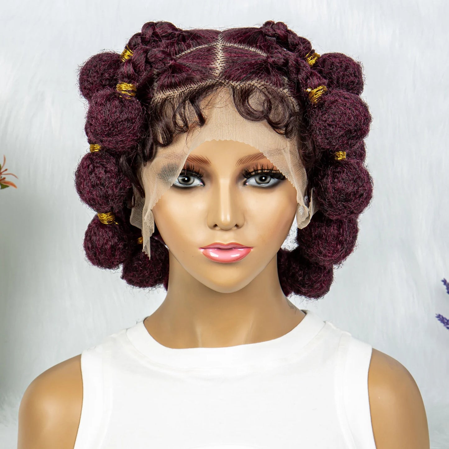 6" Afro Bob Box Braids Wig | HD Full Lace Bubble Braids Luxegan